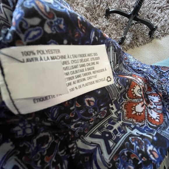 Xhilaration Dark Boho Sheer Maxi Dress Size SM Tiered Floral Whimsigoth Romantic - Picture 15 of 15